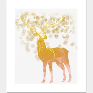 Golden deer Posters and Art